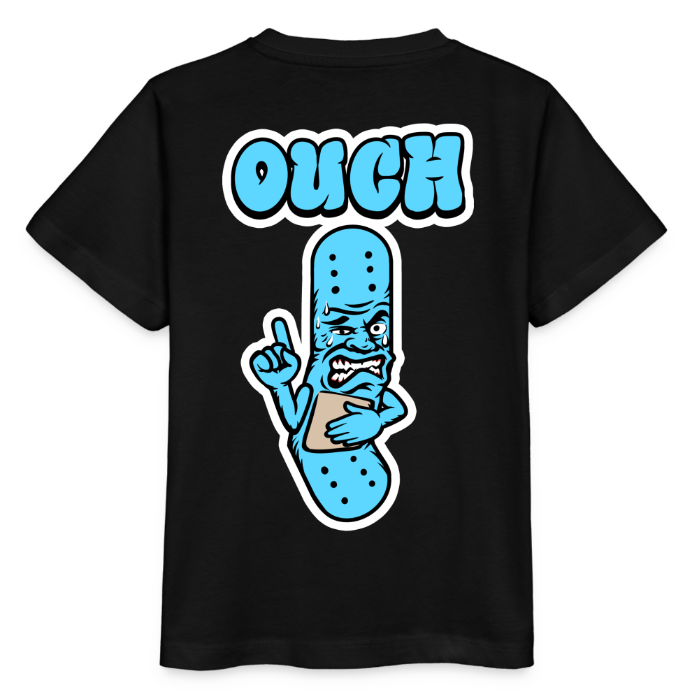 Ouch plaster - Blue Kids T-Shirt - black