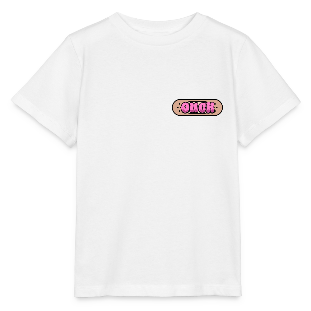 Ouch plaster - Blue Kids T-Shirt - white