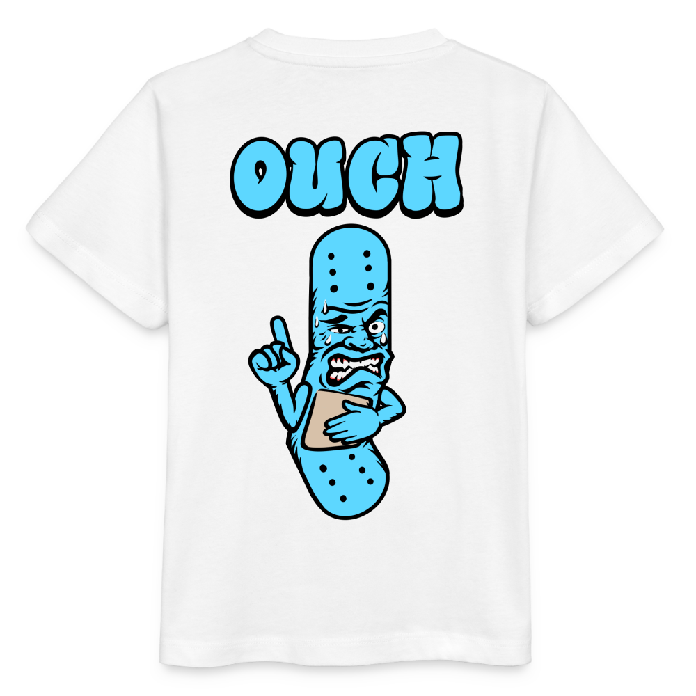 Ouch plaster - Blue Kids T-Shirt - white
